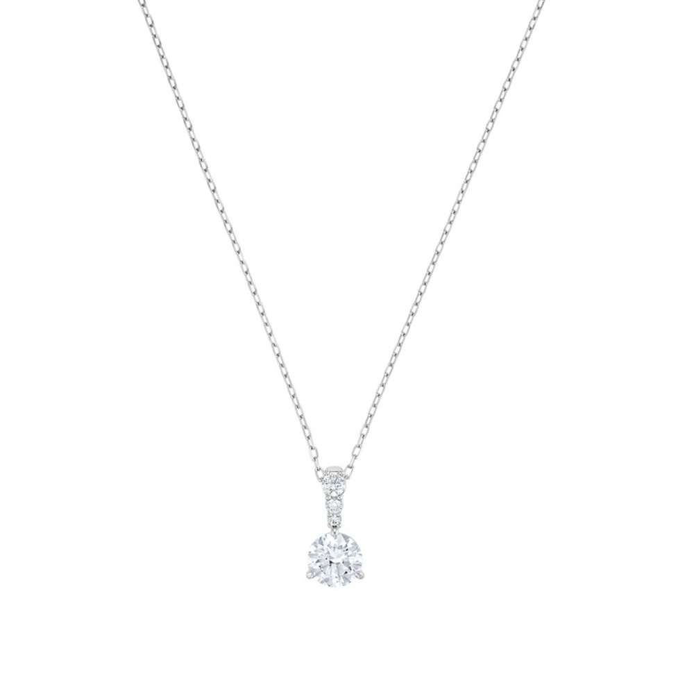 white solitaire pendant